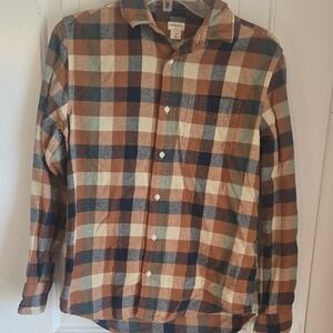 Crewcuts Brown and Blue Plaid Button-Down Shirt